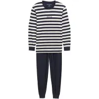Tom Tailor Schlafanzug "Milos" 2 tlg. Langarm, Rundhalsausschnitt, gestreift, basic, Baumwolle