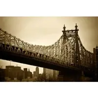 Papermoon Fototapete "New Yorker Brücke", bunt, B:4m L:2,6m, Vlies, Tapeten, Fototapete