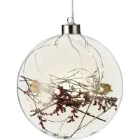 Lumineo LED Dekorationskugel Blumen transparent 14cm 15LED Timer