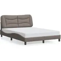 vidaXL Bettgestell ohne Matratze "Hvar" Taupe 120x200 cm Stoff