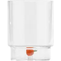 Zafferano Teca Frutta - Set mit 6 Gläsern aus Borosilikatglas mit Orange - 35 cl Becher, doppelter Boden, handdekoriert, leicht waschbar