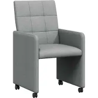 vidaXL Esszimmerstühle mit Rollen 2 stk. Stoff Hellgrau