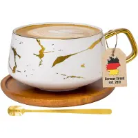 Intirilife Kaffee Tee Tasse im Marmor Design 200 ml