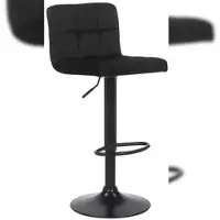 DELUKE Barhocker RIVAN - Samt Schwarz 40x40x85 cm | Barstuhl Mit Lehne Tresenhocker Tresenstuhl Kneipenhocker Kneipenstuhl