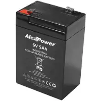 Alcapower 6V 5Ah AGM-Akku, versiegelt, wiederaufladbar - ideal für Alarmanlagen, USV-Anlagen und Spielzeug - Faston T1-Anschluss