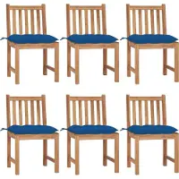 vidaXL "im Angebot" Gartenstühle 6 Stk. - bis 150 kg - mit Kissen Massivholz Teak - Stapelsessel CC3008