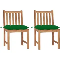 vidaXL "im Angebot" Gartenstühle 2 Stk. - bis 150 kg - mit Kissen Massivholz Teak - Stapelsessel CC2703