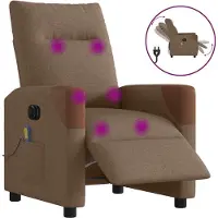 vidaXL Massagesessel Elektrisch Braun Stoff, Klassische Sessel DesignMöbel