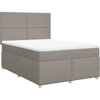 vidaXL Boxspringbett mit Matratze Taupe 160x200 cm Stoff