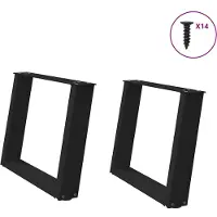 vidaXL Couchtischbeine U-Form 2 Stk. Schwarz 60x(42-43) cm Stahl
