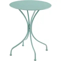 Vente-unique Gartentisch rund - D. 60 cm - Metall - Salbeigrün - MIRMANDE von MYLIA