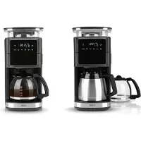 BEEM Kaffeemaschine Perfect III - Kaffeemaschine mit Mahlwerk - Inkl. Glaskanne - Schwarz/ Edelstahl - Touch-Screen
