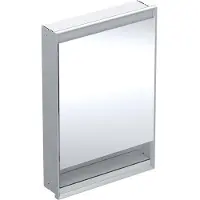 Geberit ONE Spiegelschrank mit ComfortLight, 1 Tür, mit Nische, Unterputz, Aluminium eloxiert, 60x9