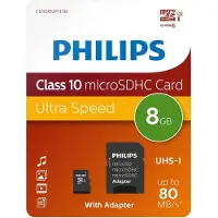 Philips Micro-SDHC-Card 8GB Class 10, UHS-I U1, incl. Adapter