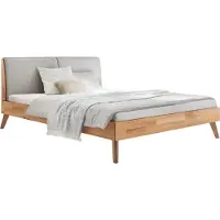 Hasena Trento 16 Simone Bettgestell Massivholzbett/Kopfteil gepolstert
