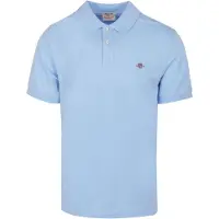 Gant Polo normale Passform hellblau einfarbig