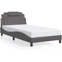 vidaXL Bettgestell "Viana" ohne Matratze Grau 100x200 cm Kunstleder