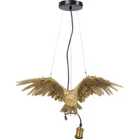 Kare Design Hängelampe Animal Owl, dimmbar, messing / gold, für Wohn- / Esszimmer, Kunststoff, Design, Pendelleuchte
