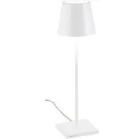 Zafferano - Poldina Weiße Tischlampe 230V mit dimmbarem LED-Stecker 11x38 cm - Modernes Design aus Aluminium