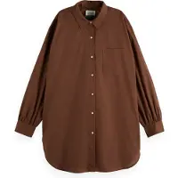 Scotch & Soda Oversized Light Weight Cotton Shirt Cold Brew Größe: 40 | Business hemden Outlet | Damen
