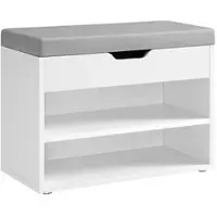 Hobby Hall Schuhbank mit 3 Ebenen, Sitzbank, Schuhregal mit Kissen LHSB35020W01
