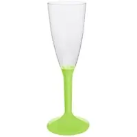 Monouso - Mehrweg Sektglas aus PS Fuß Grasgrün 120ml 2-teilig (20 Stück)