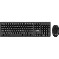 MARVO WS005BK Kabelloses Set Tastatur & Maus | Englisches QWERTY-Layout | Schwarz