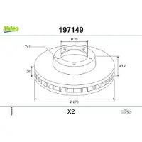 Valeo 2 Bremsscheiben Vorderachse belüftet Ø 70 mm 26 mm für u.a. OPEL CORSA