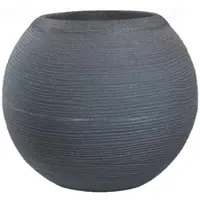 Divina Garden - Harzvase für Pflanzen im Innen- und Außenbereich, rundes Kugeldesign, D.40x33h, Botticelli Grey
