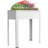 VCM Metall Hochbeet 80x35x80 cm, stehender Pflanzkasten für Balkon Terrasse Garten, Blumenkasten, Balora L