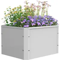 VCM Metall Hochbeet 50x40x30 cm, rechteckiger Pflanzkasten für Balkon Terrasse Garten, Blumenkasten mit Boden, Balora M