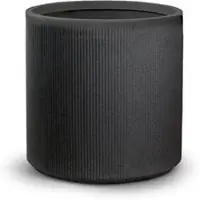 Divina Garden Harzvase für Pflanzen im Innen- und Außenbereich, rundes zylindrisches Design, D.36x35h, Modigliani Grey