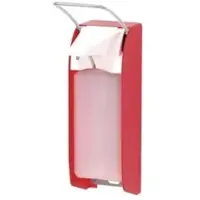 Ophardt hygiene ingo-man plus T P /DHP Seifen-/Desinfektionsmittelspender 4402119 , Farbe: leuchtrot, kurzer Bedienhebel