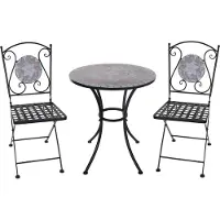 HTI Tisch und 2 Stühle Marocco Braun