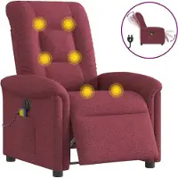 vidaXL Hochwertig Massagesessel Elektrisch Weinrot Stoff 3303247