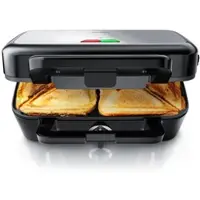 Arendo Sandwichmaker 1200 W mit Antihaftbeschichtung - mit abnehmbaren Platten - spülmaschinentauglich - Temperaturkontrolle - Sandwich Maker