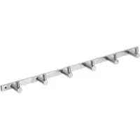 BRILLANTBAD BEO Hakenleiste mit 6 Haken Edelstahl matt 410x28x40 mm für Bad & Küche >> zum Bohren