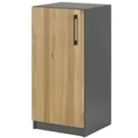 Möbel Kraft Aktenschrank mit Massivholzfront SOLIDLine ¦ grau ¦ Maße (cm): B: 40 H: 83 T: 40.0