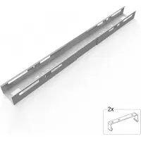 BMB Kabelwanne BOXIT Varioplex silber ausziehbar für Schreibtische