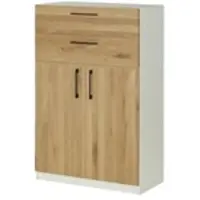 Möbel Kraft Aktenschrank mit Massivholzfront SOLIDLine ¦ weiß ¦ Maße (cm): B: 80 H: 121,4 T: 40.0