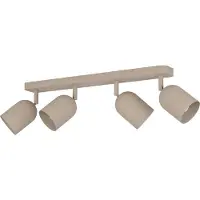 Eglo Deckenlampe 4-flammig Tilston, Deckenstrahler Wohnzimmer, Spot Deckenleuchte aus Stahl in Sandfarben, E14 Fassung