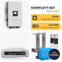 HUSATECH Deye Hybrid-Wechselrichter SUN-15K-SG05LP3 mit 1 x Pytes E-Box V5° Alpha | 3-phasig / 15 kW / 5,12 kWh