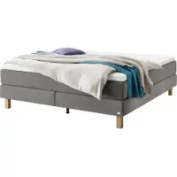 Hasena Raumspar Boxspringbett Carlota grey Holz Eiche bright 160x200 : Topper - Elegance Top (medium)