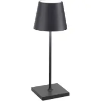 Zafferano Poldina Pro Mini Dark Grey wiederaufladbare und dimmbare LED-Tischleuchte mit einer Akkulaufzeit von bis zu 12 Stunden
