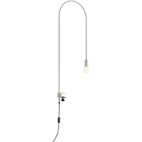 Zafferano - Wire Tischleuchte mit Klemme, 200° schwenkbar, H152 cm, Lackiertes Metall, E27 Glühbirne max 60W inklusive - Weiß
