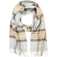 Suitable Geeigneter Herrenschal Kariert Merino Beige Grau