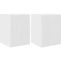 vidaXL TV-Wandschrank Wandmontiert 2 pcs Glänzend Weiß 30 x 31 x 40 cm