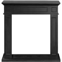 DIVINA FIRE Jefferson Kaminrahmen aus schwarzem Holz, B 89,5 x H 90,5 x T 28