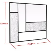 Vente-unique Glaswand Fairview Schwarz 150 cm