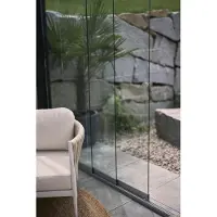 Biohort Glasschiebetür "Klarglas Gr. 3 m für Pergola, verschiedene Farben" 272x 234,9 cm, Glaselemente aus 10 mm ESG